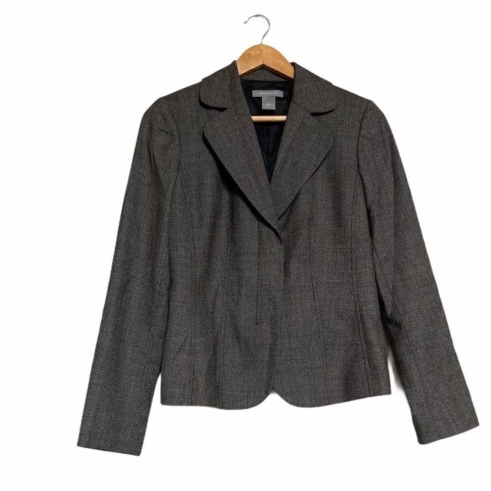 Ann Taylor Charcoal Wool Career Jacket Size 2